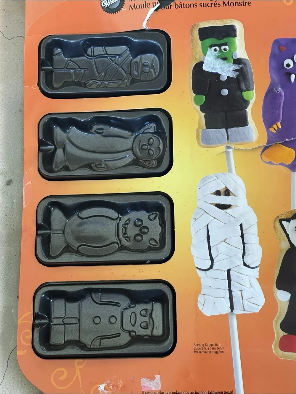 Halloween Monster Pops Cookie Pan Wilton 8 Mini  in 1 Pan #2105-0257 New